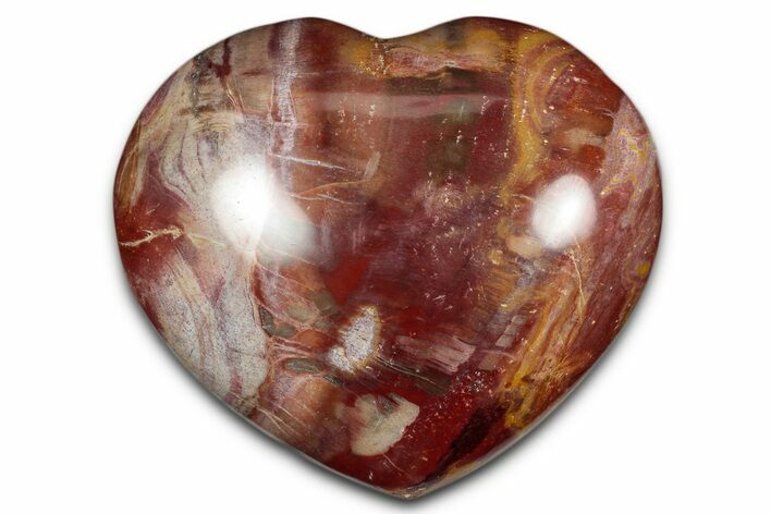 Polished Triassic Petrified Wood Heart - Madagascar #341694